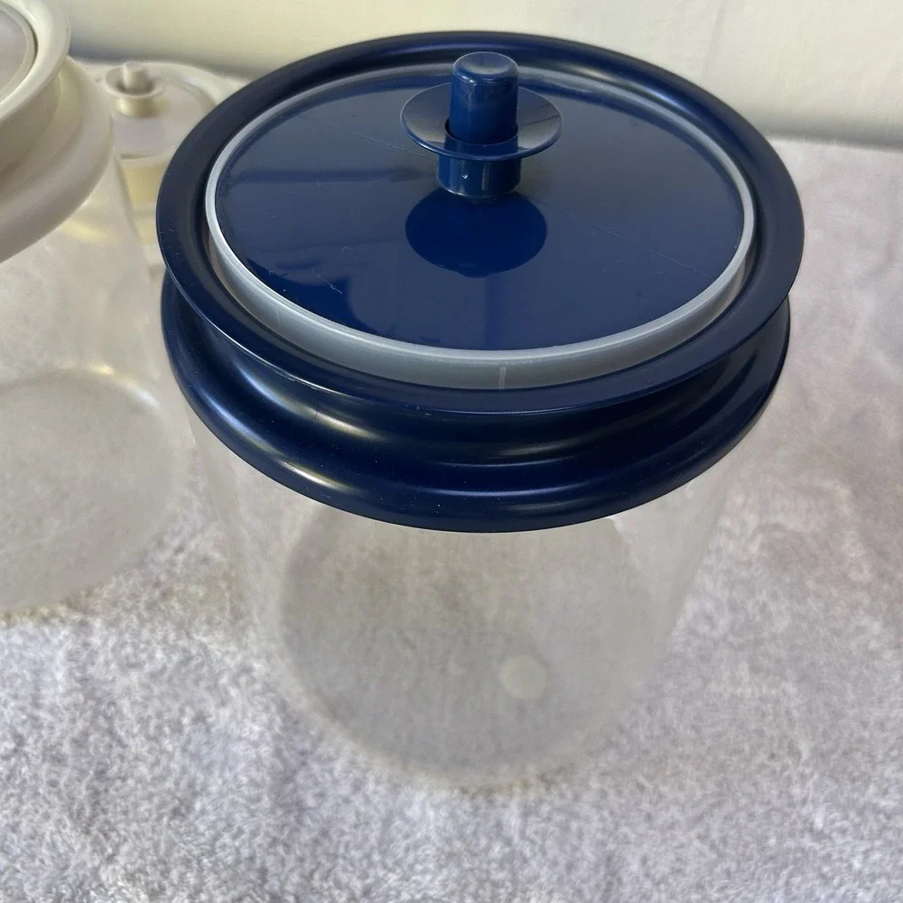 Set Of 3 TUPPERWARE Canisters Clear Push Button Lid Clear Acrylic Vintage